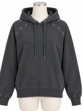 Evereve Axel Grommet Hoodie Grey Size L